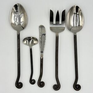 Gourmet Settings TREBLE CLEF 18/10 Stainless 5- Piece Hostess Serving Set